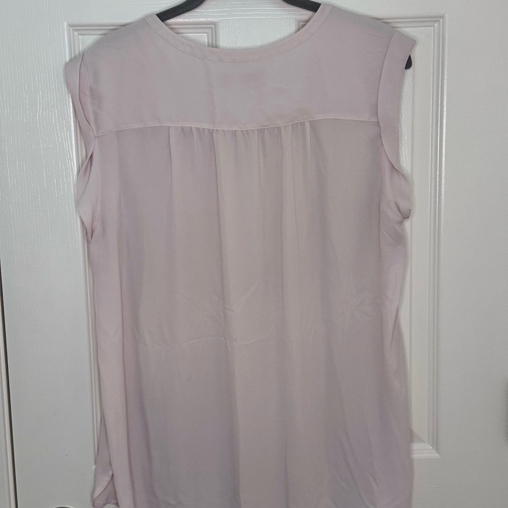 LOFT Sleeveless Henley Blouse in Light Pink - Picture 4 of 9